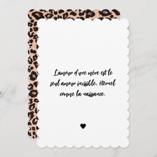 Carte fête des mères Léopard 招待状 (正面/裏面)