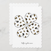 Carte fête des mères - Trèfle à 4 feuilles 招待状 (正面/裏面)