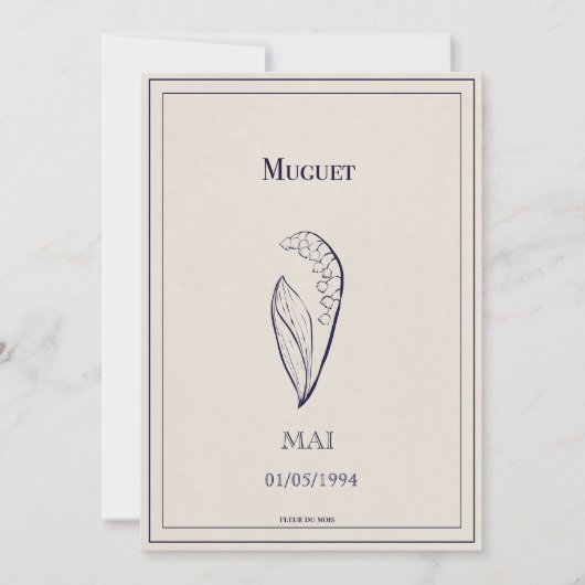 Carte fleur de naissance du mois de mai muguet シーズンカード (正面)