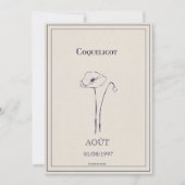 Carte fleur de naissance mois d’août coquelicot  シーズンカード (正面)