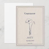 Carte fleur de naissance mois d’août coquelicot  シーズンカード (正面/裏面)