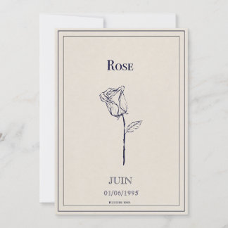 Carte fleur de naissance mois de juin rose シーズンカード