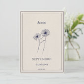 Carte fleur de naissance mois de septembre aster. シーズンカード (スタンド正面)
