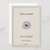 Carte fleur de naissance novembre, chrysanthème  シーズンカード (正面/裏面)