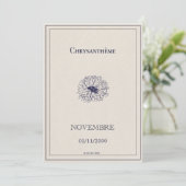 Carte fleur de naissance novembre, chrysanthème  シーズンカード (スタンド正面)