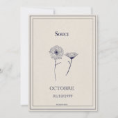 Carte fleur de naissance octobre, soucis シーズンカード (正面)