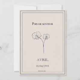 Carte fleur du mois de naissance avril  シーズンカード