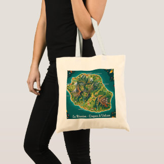 Carte Illustrée La Réunion – Cirques & Volcan トートバッグ