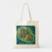 Carte Illustrée La Réunion – Cirques & Volcan トートバッグ (裏面)