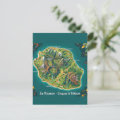Carte Illustrée La Réunion – Cirques & Volcan ポストカード (スタンド正面)