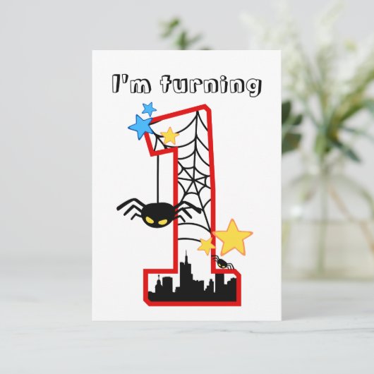 Carte "i'm turning 1" spider 招待状 (スタンド正面)