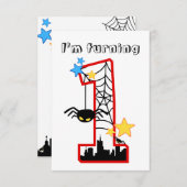 Carte "i'm turning 1" spider 招待状 (正面/裏面)