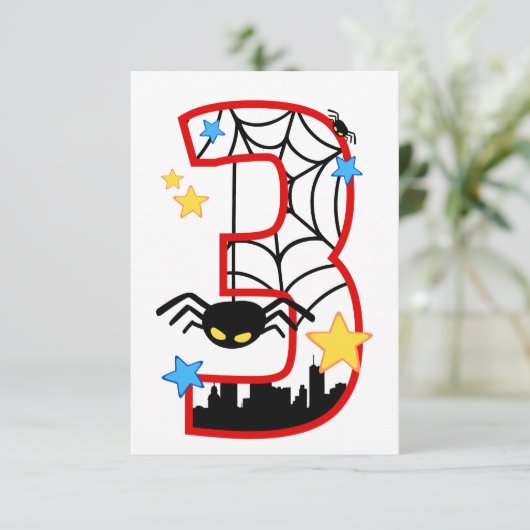 Carte invitation anniversaire 3 ans spider 招待状 (スタンド正面)