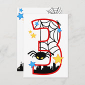 Carte invitation anniversaire 3 ans spider 招待状 (正面/裏面)