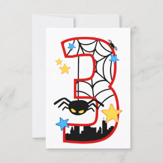 Carte invitation anniversaire 3 ans spider 招待状