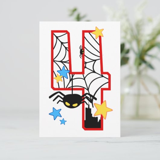 Carte invitation anniversaire 4 ans spider 招待状 (スタンド正面)