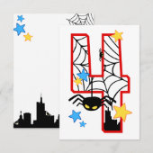 Carte invitation anniversaire 4 ans spider 招待状 (正面/裏面)