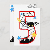 Carte invitation anniversaire 5 ans spider 招待状 (正面/裏面)