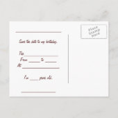 Carte invitation d'anniversaire Dessin d'enfant 案内ポストカード (裏面)