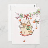 Carte Joyeux Noël, Robin Christmas card ポストカード (正面/裏面)