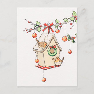 Carte Joyeux Noël, Robin Christmas card ポストカード