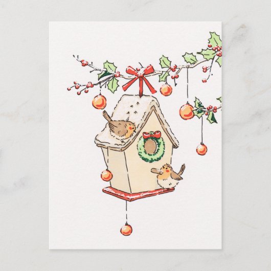 Carte Joyeux Noël, Robin Christmas card ポストカード (正面)