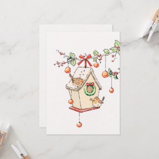 Carte Joyeux Noël, Robin christmas card 招待状