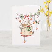 Carte Joyeux Noël rouge-gorge neige カード (黄色い花)