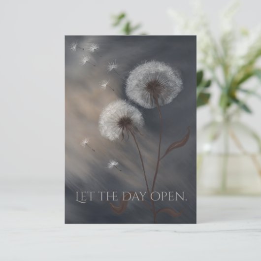 Carte Let the Day Open Fine Art Greeting Card (スタンド正面)