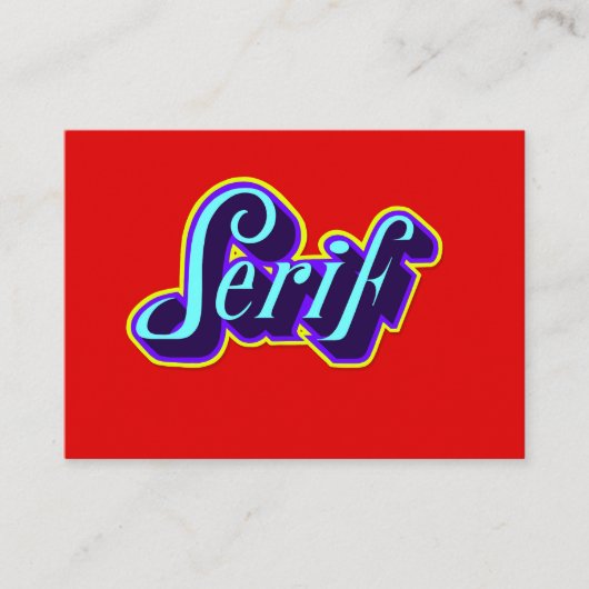 Carte Lettrage Serif  コーリングカード (正面)