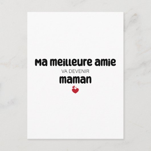Carte “Ma meilleure amie va devenir maman” ポストカード (正面)