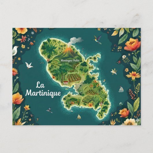 Carte Martinique Illustrée  シーズンポストカード (正面)