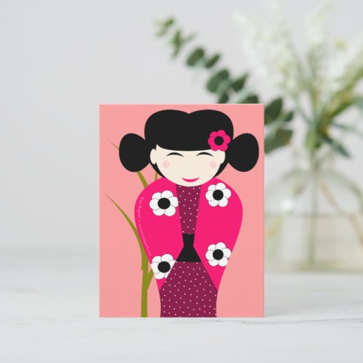 Carte naissance poupée Kokeshi 案内状 (スタンド正面)