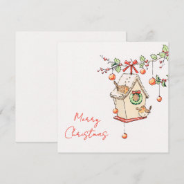 Carte Noël, Robin Chritsmas card カード