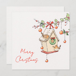 Carte Noël, Robin Chritsmas card カード