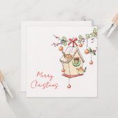 Carte Noël, Robin Chritsmas card カード (正面/裏面インサイチュ)