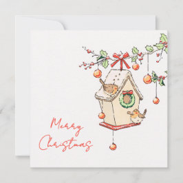Carte Noël, Robin Chritsmas card カード