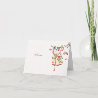 Carte Noël rouge gorge décoration de table カード