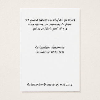 Carte Ordination Diaconat