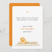 Carte Parrain / Marraine Lion mignon 招待状 (正面/裏面)