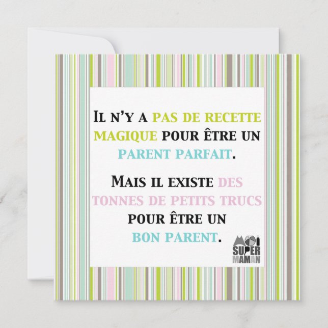 Carte "Pas de recette magique" - Moi Super Maman (正面)