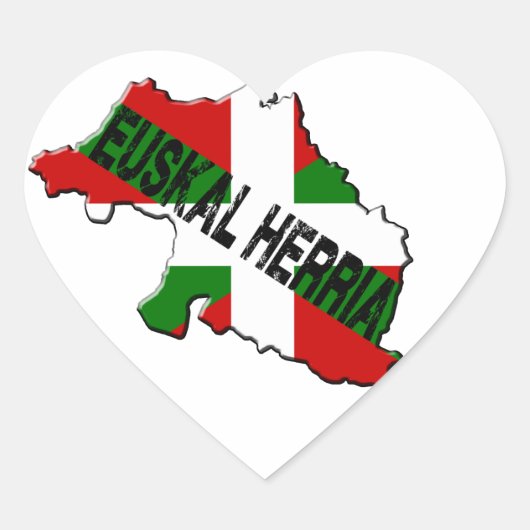 Carte pays basque plus drapeau euskal herria ハートシール (正面)