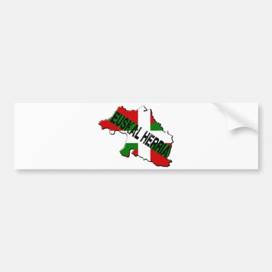 Carte pays basque plus drapeau euskal herria バンパーステッカー (正面)