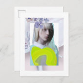 Carte postal portrait jeune fille pastel et fluo c ポストカード (正面/裏面)