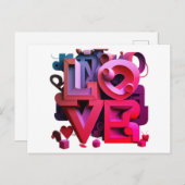 Carte postale「愛は空中にある」 ポストカード (正面/裏面)