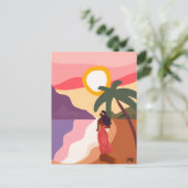 Carte Postale Art Tahiti Polynésie Vahiné シーズンポストカード (スタンド正面)