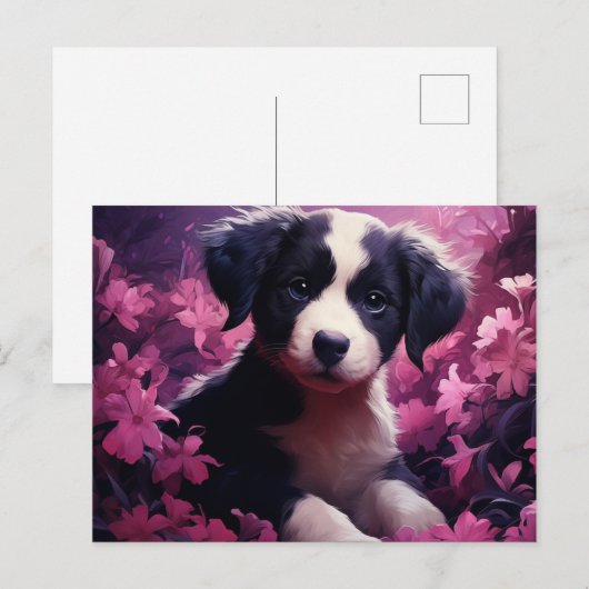 Carte Postale Bouquet de Joie Canine ポストカード (正面/裏面)