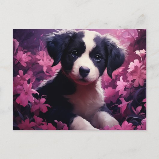 Carte Postale Bouquet de Joie Canine ポストカード (正面)