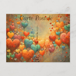 Carte Postale, bunte Herzen 9 ポストカード