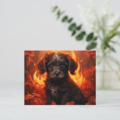 Carte Postale Canine en Fleurs de Feu ポストカード (スタンド正面)